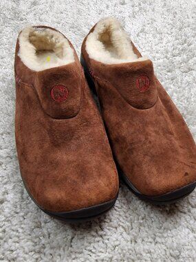 Merrell Encore Ice 5 Women’s Waterproof Clogs Slides Mules Lined Size 6 W Suede